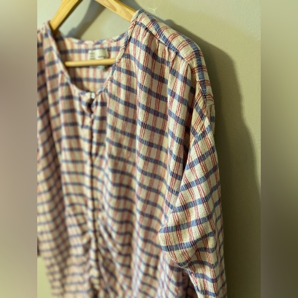 Anthropologie Saturday Sunday Pasture Dress Tunic Plaid Button Up Small - Picture 5 of 11